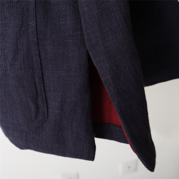 Men Traditional Chinese Style Linen and Cotton Quilted Jacket