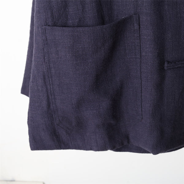 Men Traditional Chinese Style Linen and Cotton Quilted Jacket