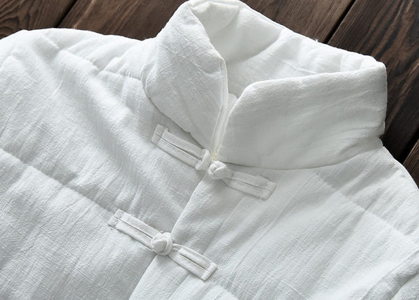 2024 Winter NEW! Asian Retro Style Women Linen and Cotton Loose Style Quilted Long-sleeved Jacket