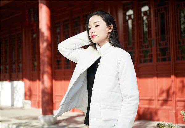 2024 Winter NEW! Asian Retro Style Women Linen and Cotton Loose Style Quilted Long-sleeved Jacket