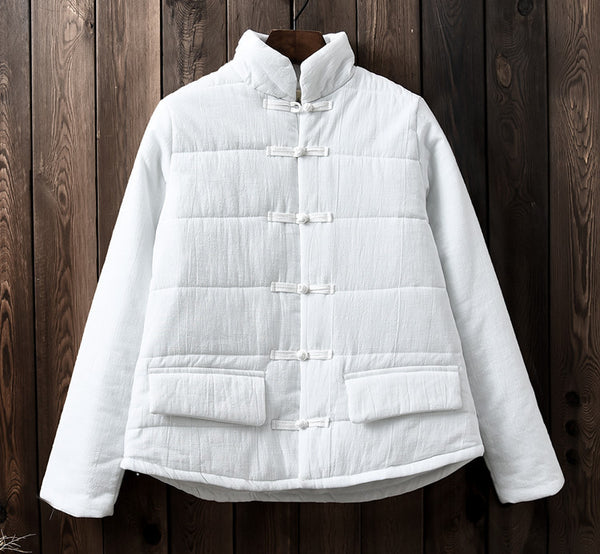 2024 Winter NEW! Asian Retro Style Women Linen and Cotton Loose Style Quilted Long-sleeved Jacket