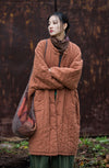 2024 Winter NEW! Asian Retro Style Women Linen and Cotton Long Quilted Long-sleeved Coat