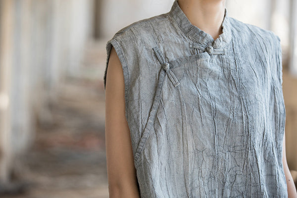 Lightweight, highly breathable, and naturally textured Chinese Style Shirt