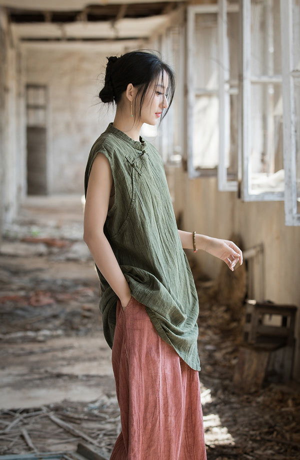 Lightweight, highly breathable, and naturally textured Chinese Style Shirt