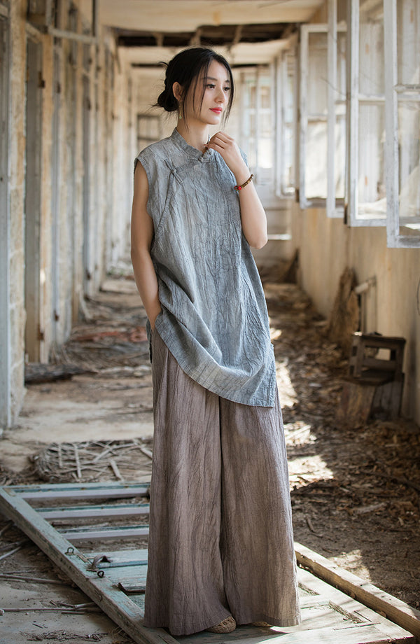 Lightweight, highly breathable, and naturally textured Chinese Style Shirt