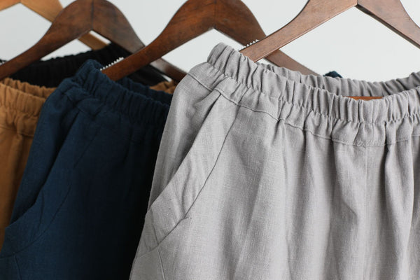 Men New Style Causal Linen and Cotton Small Leg Bloom Pants