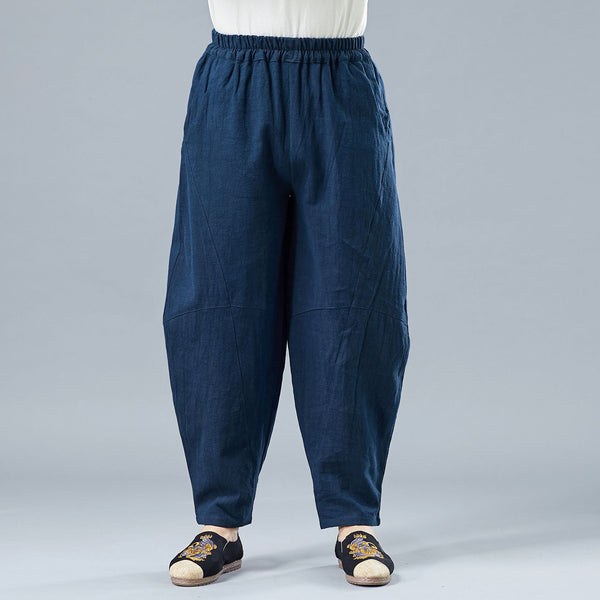 Men New Style Causal Linen and Cotton Small Leg Bloom Pants