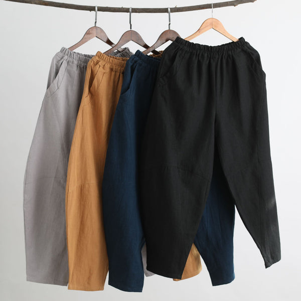 Men New Style Causal Linen and Cotton Small Leg Bloom Pants