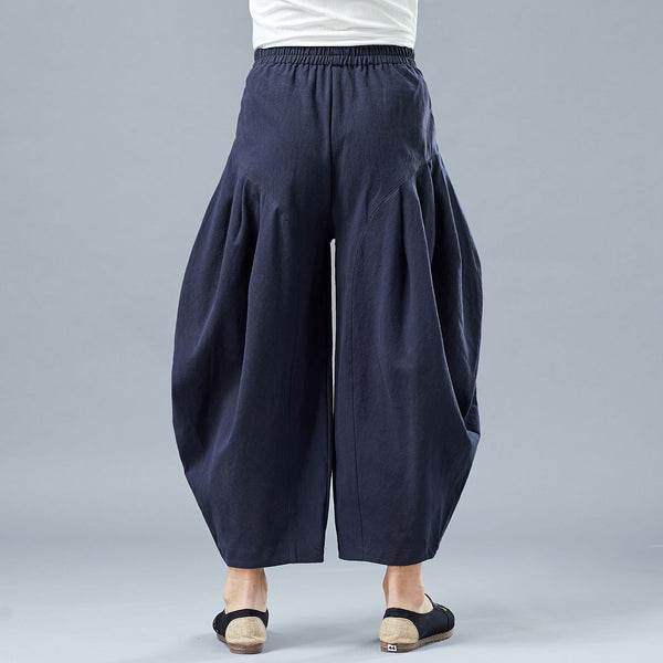 Men Casual Linen Lantern Cropped Pants | New Style Linen Crotch Dancing Men Pants