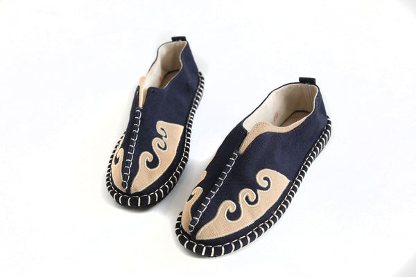Retro Style Casual Linen and Cotton Shoes