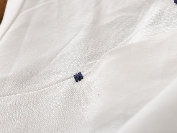 Pure Color Asian Style Women Long Sleeve Linen Blouses