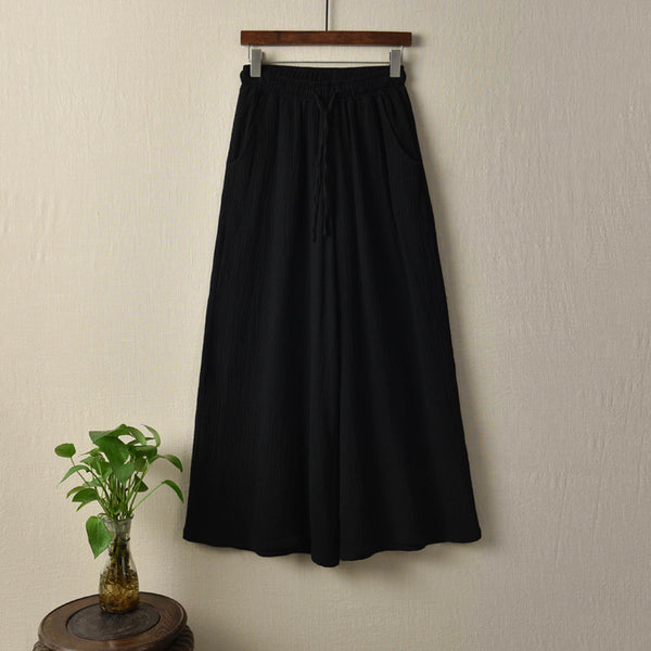 Women Linen and Cotton Wide Leg Opening Yoga Pants