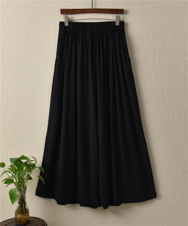Women Linen and Cotton Sand Washed Yoga Style Wide Leg Opening Pants