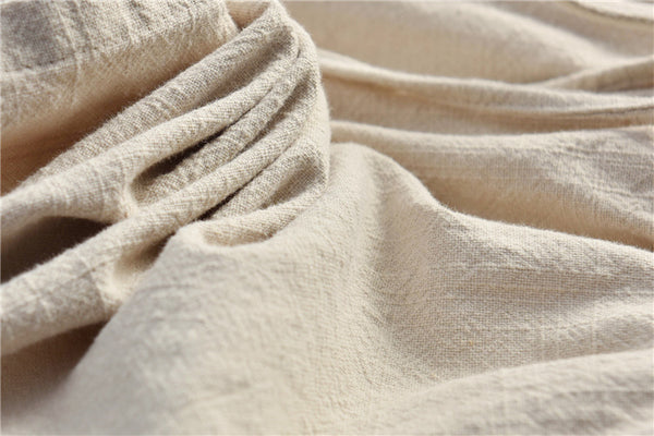 Women Natural Ramie Linen Sand Washed Wide Thigh Opening Shorts