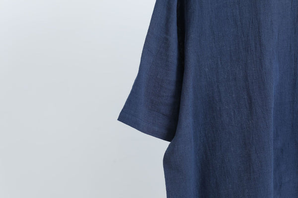 Men Simple Style Casual Light Soft Linen and Cotton Round-Neck Short Sleeved T-shirt Tops