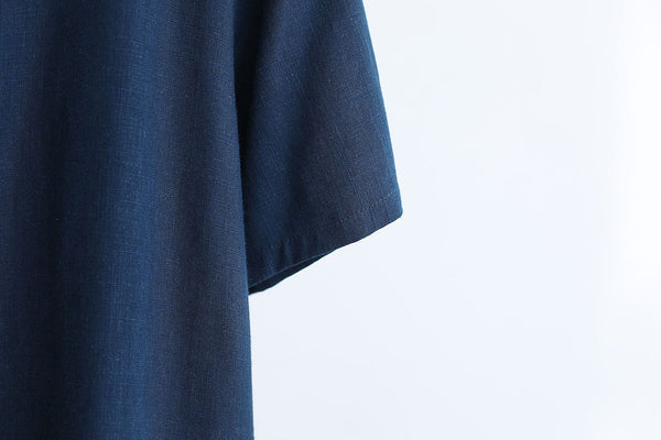 Men Asian Style Men Casual Linen and Cotton Short Sleeved T-shirt Tops