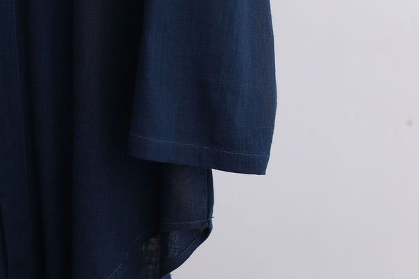 Men Tai Chi Loose Style Water-washed Linen Long Sleeved Cardigan Long Shirts