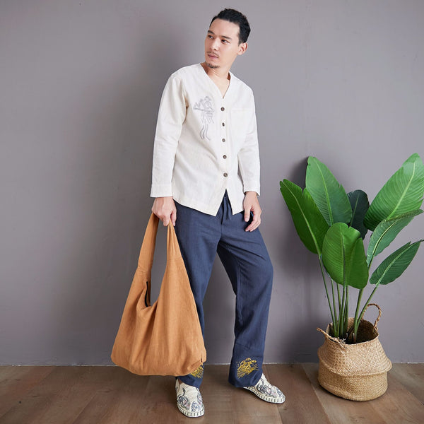 Linen and Cotton Shoulder Bag