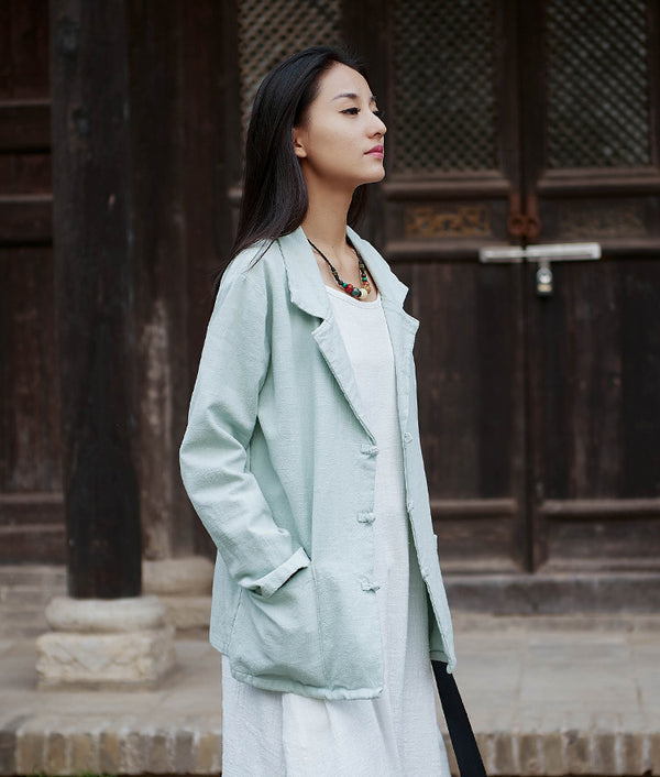 Women Casual Style Linen and Cotton Jacket