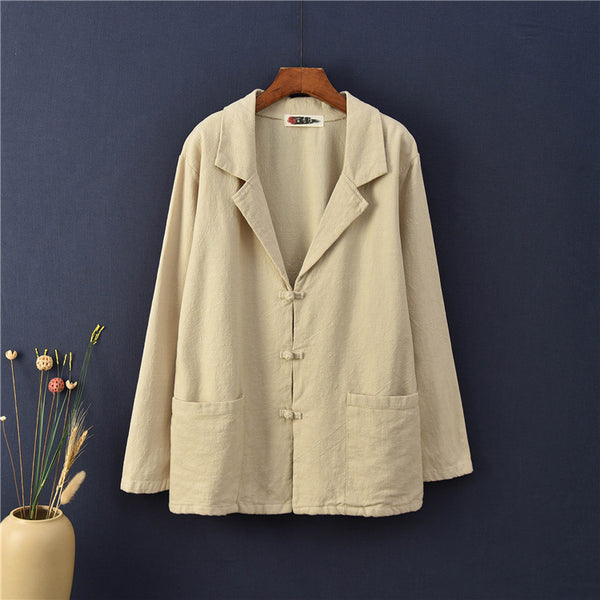 Women Casual Style Linen and Cotton Jacket