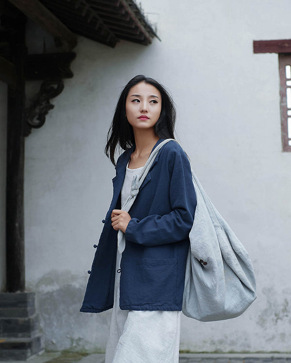 Women Casual Style Linen and Cotton Jacket