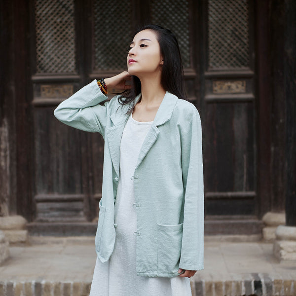 Women Casual Style Linen and Cotton Jacket