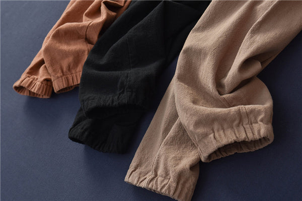 Women Linen and Cotton Comfort Style Tapered Pants