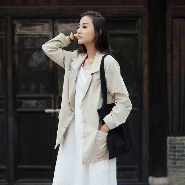 Women Casual Style Linen and Cotton Jacket