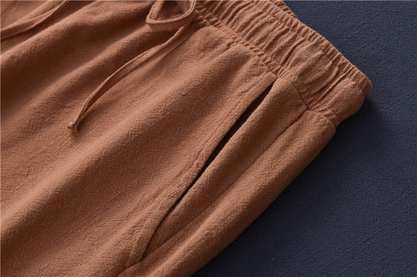 Women Linen and Cotton Comfort Style Tapered Pants