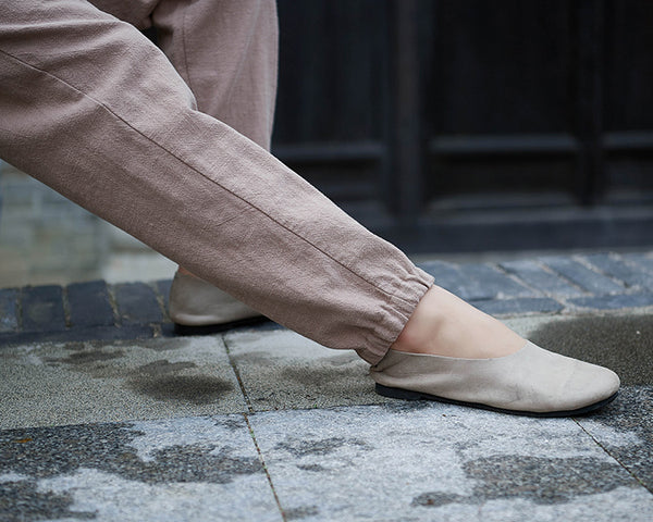 Women Linen and Cotton Comfort Style Tapered Pants