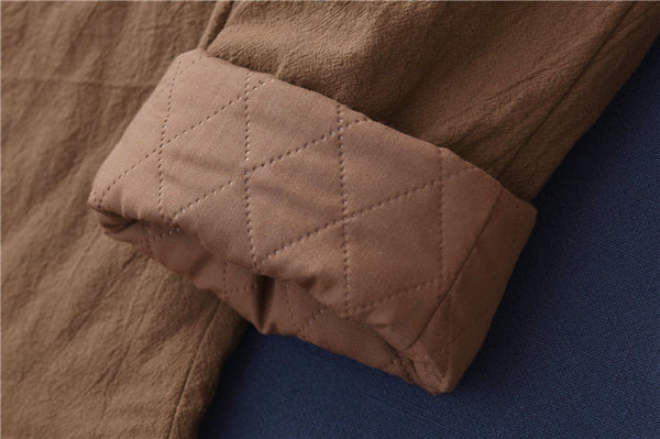 Women Linen and Cotton Quilted Tapered Pants