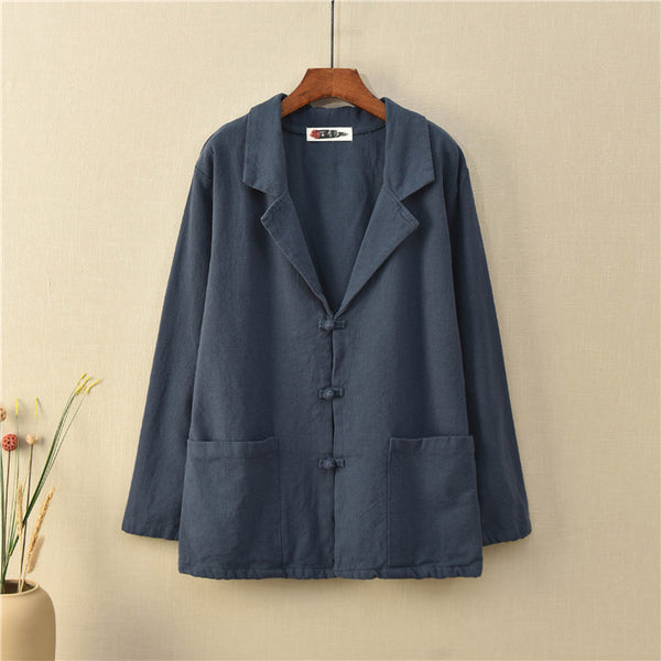 Women Casual Style Linen and Cotton Jacket