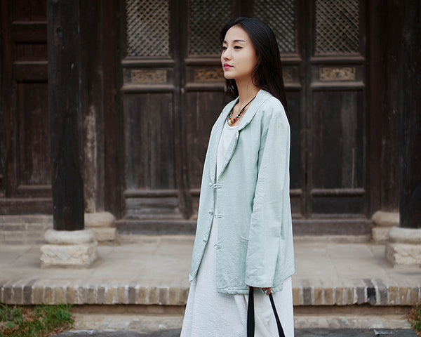 Women Casual Style Linen and Cotton Jacket