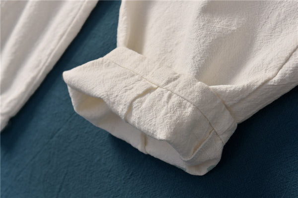 Women Linen and Cotton Comfort Style Cropped Pants