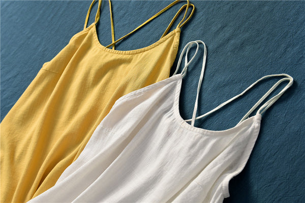 Women Simple Casual Linen and Cotton Tank