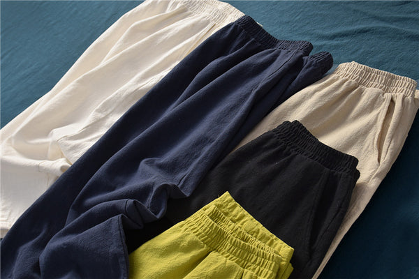 Women Linen and Cotton Comfort Style Cropped Pants