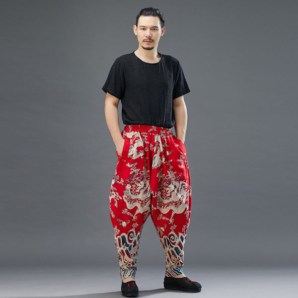 Men Pure Color Thin Wrinkled Linen and Cotton T-shirt