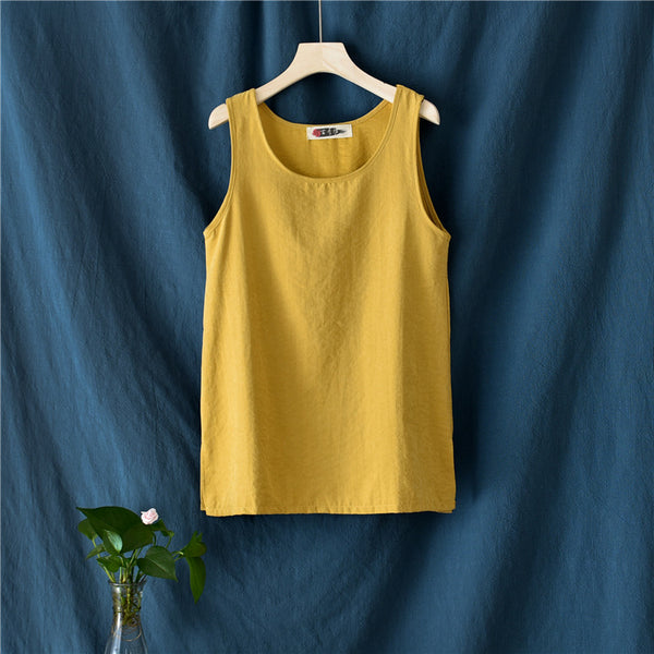 Women Simple Casual Cupro Fibre Tank