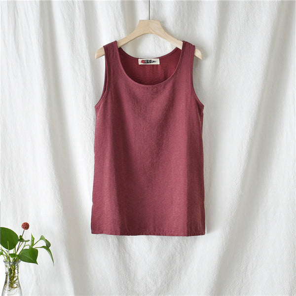 Women Simple Casual Cupro Fibre Tank