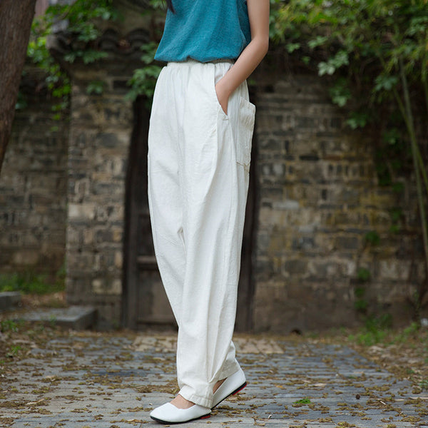 Women Linen and Cotton Lantern Style Pants