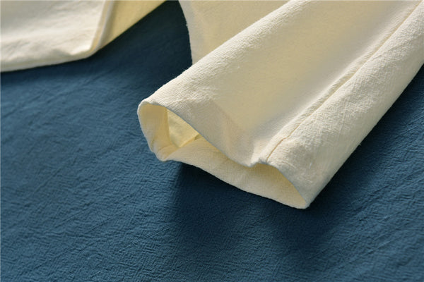 Women Retro Chinese Kung Fu Style Linen and Cotton Long Sleeve Loose Shirt