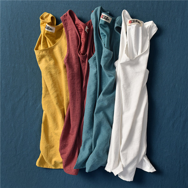 Women Simple Casual Cupro Fibre Tank