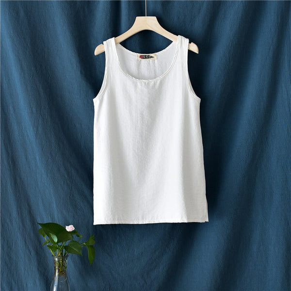 Women Simple Casual Cupro Fibre Tank