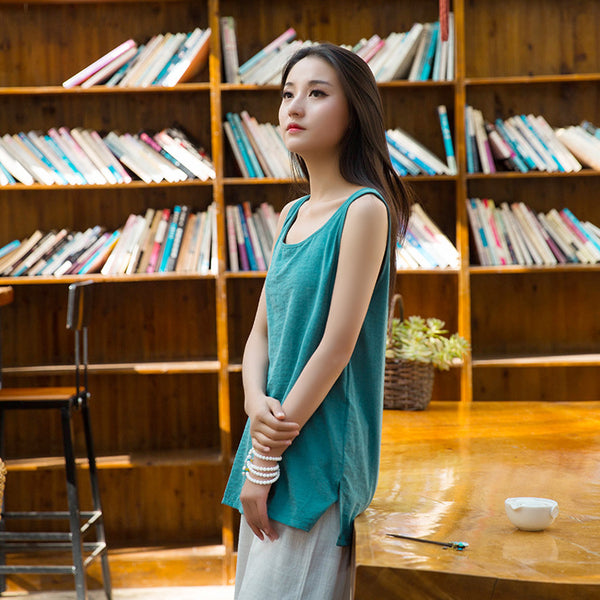 Women Simple Casual Cupro Fibre Tank