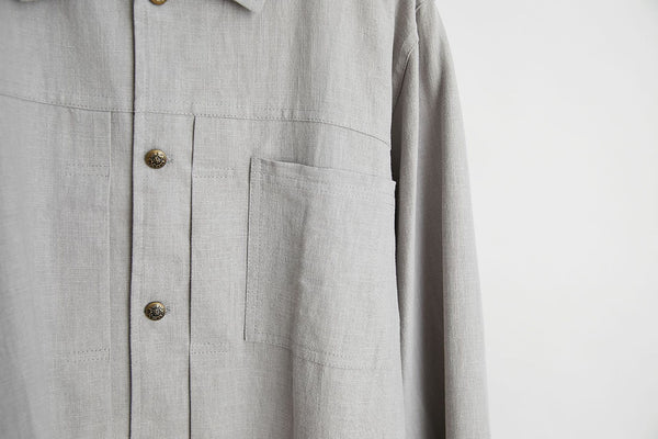 Men Classic Style Linen and Cotton Long Sleeve Jacket