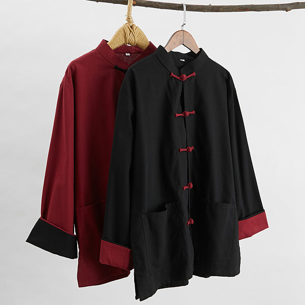 Men Classic Style Linen and Cotton Long Sleeve KungFu Set (Top + Pants)