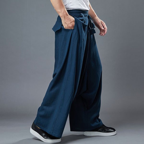 Men Loose Style Wide Leg Opening Pants