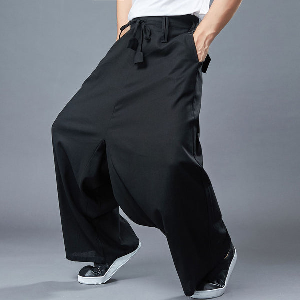 Men Loose Style Wide Leg Opening Pants