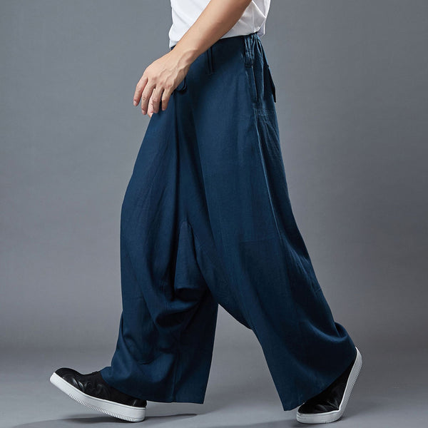 Men Loose Style Wide Leg Opening Pants