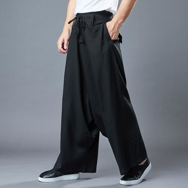Men Loose Style Wide Leg Opening Pants